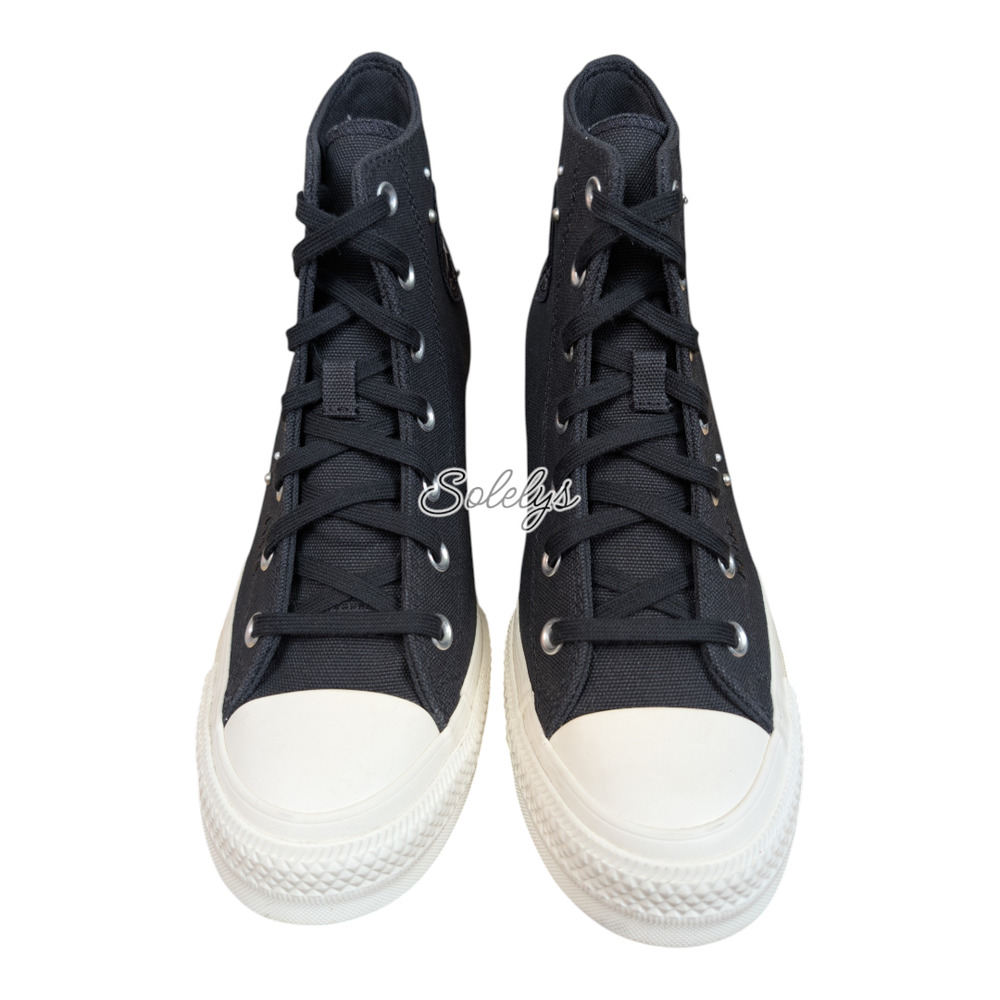 Converse CTAS Modern Platform Hidden Wedge Black Pearls Studs Sneaker Womens 9